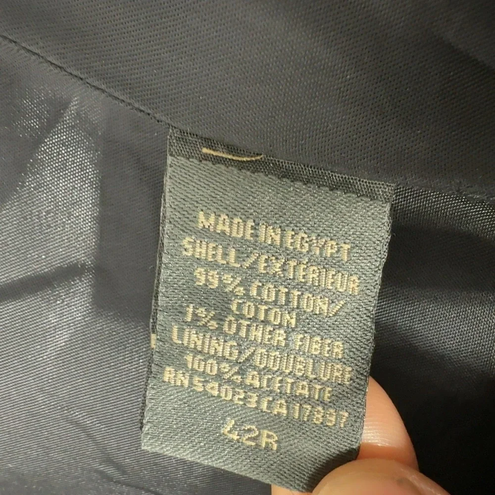 Banana Republic Blazer Men 42R Black Pinstripe Cotton 3 Button Sport Coat‎